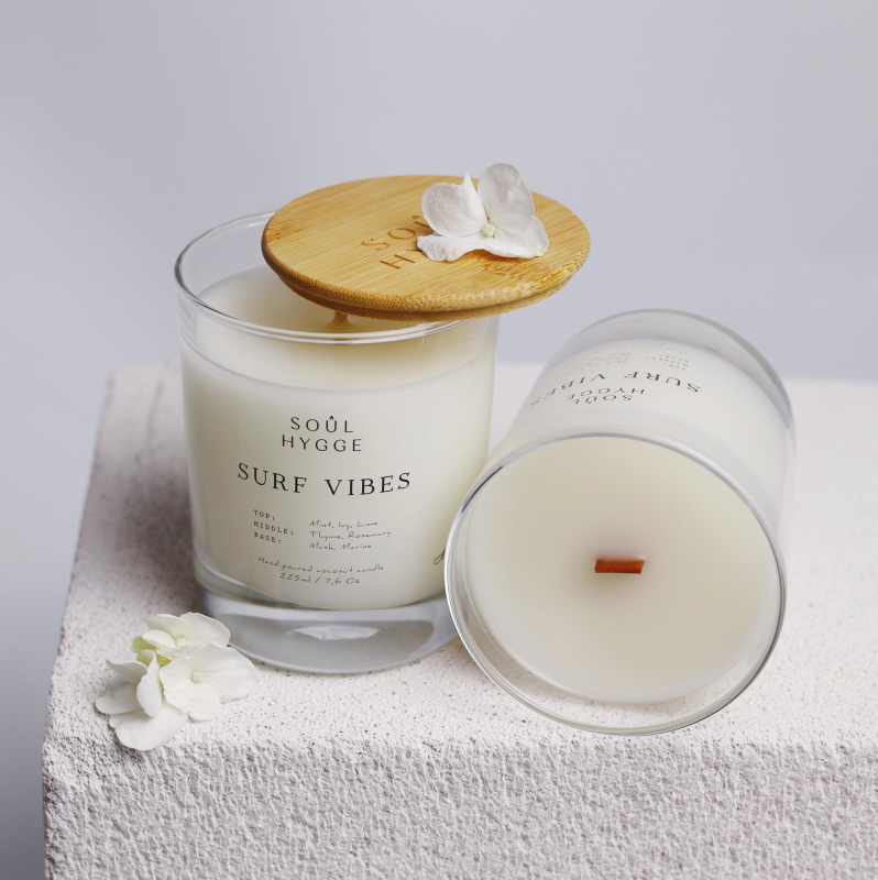 Свеча SURF VIBES (деревянный фитиль)